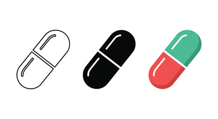 Different types of capsules and pills for medication