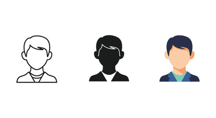 Three different illustrations of a man