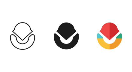 Collection of hard hat and tick mark logo designs © Tahmina