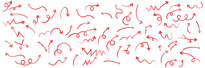 Set of hand drawn arrow vector icons. Simple lines hand drawn black arrows in various style. Set of simple of hand drawn black arrows. Black hand-drawn arrow signs or symbols. Black hand drawn arrow