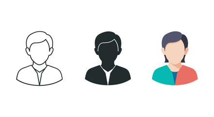 Three different user avatars