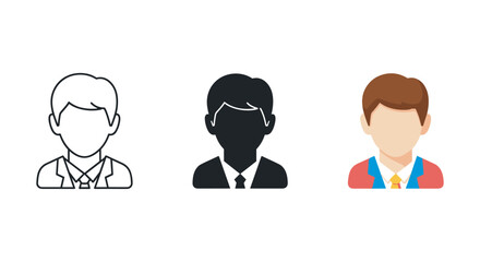 Different styles of businessman avatars