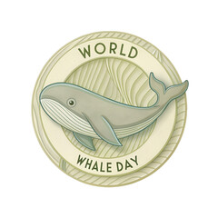 World Whale Day celebrates majestic creatures of ocean with transparent background that highlights whale beauty