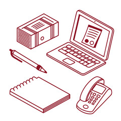 Office Desk Accessories Icon Set  White Background (1) Vector SVG Design