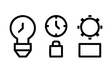 Productivity Tools Icon Set  White Background  Min Vector SVG Design