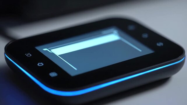 Close-up of a printer's touch screen interface showing the ink level, technology