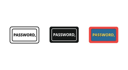 Password input field icons in different colors and styles