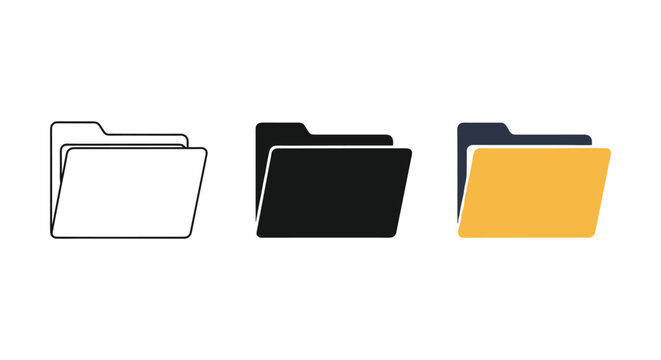 Folder icon set with different colors and styles