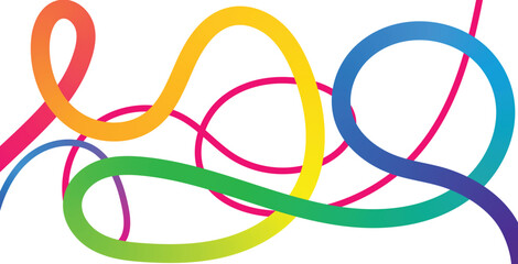 Color Abstract Line Pattern. Gradient Colour Ribbon Background. Wave Shape Rainbow Lines. Abstract Gradient Line Swirl. Vibrant Color Ribbon Wave Pattern Background.