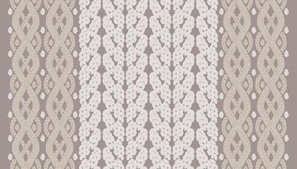 ケーブルニット　縄編み　ダイヤ編み　アランニット © sakura sakura