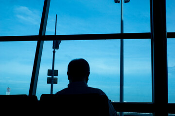 Airport waiting room window