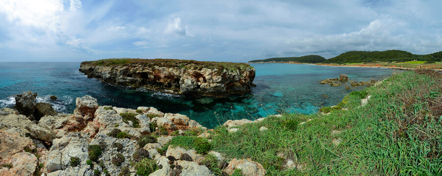 Escull de Binicodrell - Lebensraum der Baleareneidechse // habitat of the Lilford's wall lizard (Podarcis lilfordi codrellensis) -  Menorca, Spanien