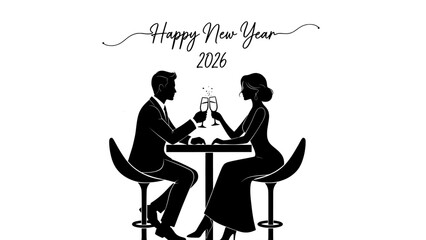 New year 2026 celebration couple toast