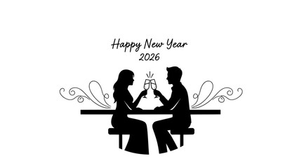 New year couple toast celebration