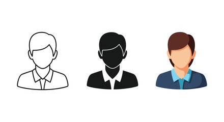 Fototapeta premium Collection of different user avatars on white background