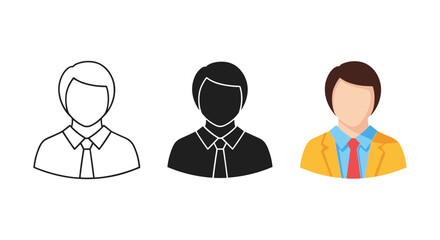 Different styles of male user profile illustration