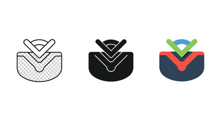 Check mark icon set in different style © Anwar