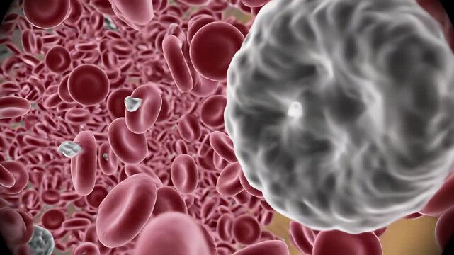 Blood cells in dynamic movement, showcased in stunning 4K UHD close up detail, highlighting the intricate dance between red blood cells and their vital functions, perfect for medical or health.