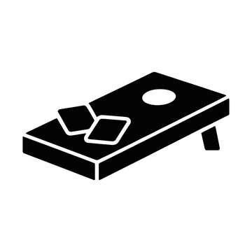 bean bag toss cornhole game glyph icon
