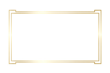 Obraz premium Golden elegant frame design isolated on transparent background