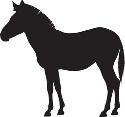 Obraz premium zebra silhouette vector illustration on farm background