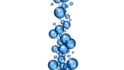 Abstract Blue Bubbles On Black Background With Sparkles