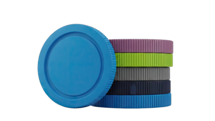 A Stack Of Colorful Circular Chips With Ribbed Edges And A Large B On The Front Chip Isolated On A Transparent Background