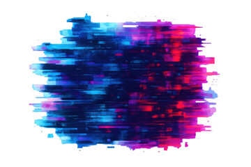 Glitch abstract data texture with motion blur, digital sound wave distorting, cyber error technology element, transparent background