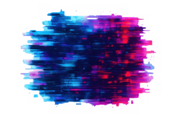 Glitch abstract data texture with motion blur, digital sound wave distorting, cyber error technology element, transparent background