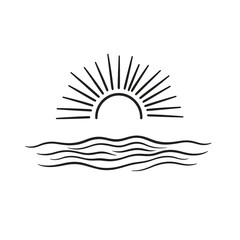 Obraz premium Sunrise over calm waters isolated on transparent background