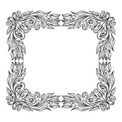 Obraz premium Elegant Floral Border Frame for Wedding Invitations and Certificates
