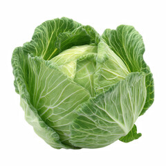 Obraz premium Fresh whole green cabbage isolated on transparent background