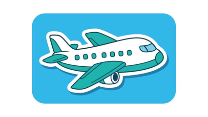 Cartoon Airplane Flying in Sky, Children's Travel and Transportation Vector Illustration