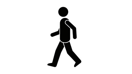 Silhouette of a Person Walking Forward in a Stylized Flat Design