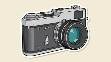Fototapeta premium Retro Camera Illustration: A Vintage Photography Icon for Creative Projects