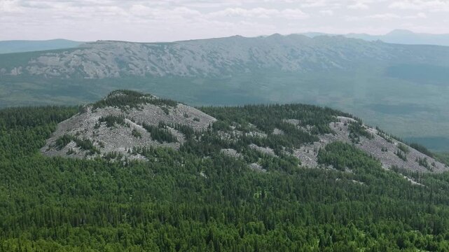 Southern Urals, Zyuratkul National Park: view of Maly Uvan Mountain from Bolshoy Uvan Mountain.