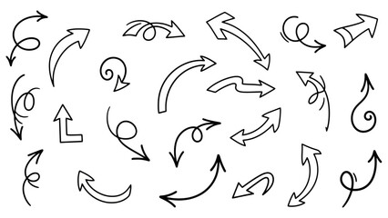 Collection of Hand-Drawn Arrow Icons and Symbols for Design and Navigation