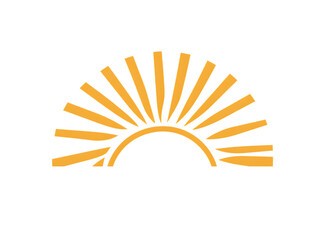 Golden sunburst symbol isolated on transparent background