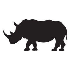 Wildlife animal symbol for nature conservation and safari branding, flat rhino vector icon