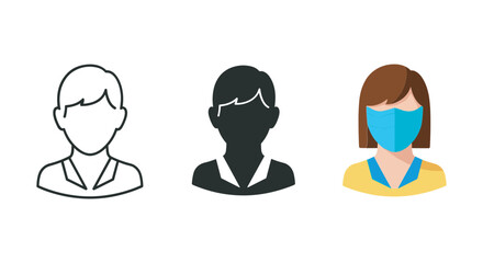 Different people wearing mask illustration