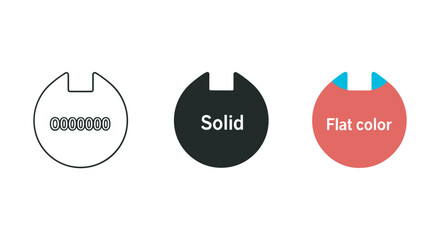 Different color and style options for circular icon