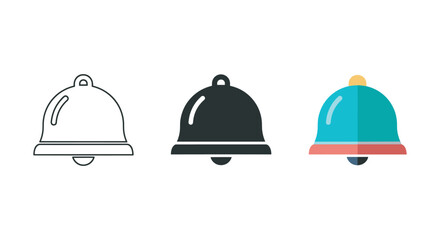Different styles of service bell icons