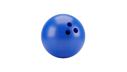A Glossy Blue Bowling Ball With Three Finger Holes Isolated On A Transparent Background Representing Sport And Recreation