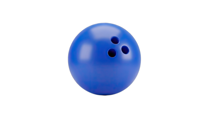 A Glossy Blue Bowling Ball With Three Finger Holes Isolated On A Transparent Background Representing Sport And Recreation