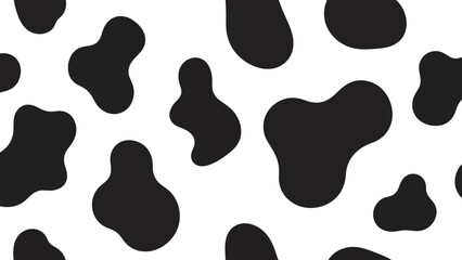 Seamless Black and White Cow Pattern Texture - Abstract Animal Print Background