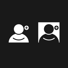 Add user icon set profile contact person new account member plus sign vector silhouette