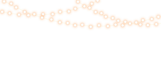  garland glowing bulbs for holiday cards and banners overlay background