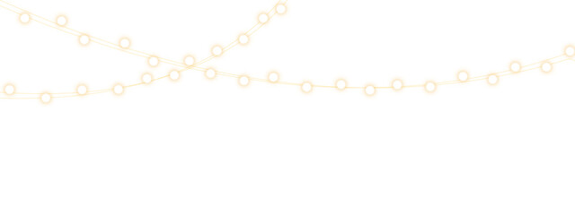  garland glowing bulbs for holiday cards and banners overlay background