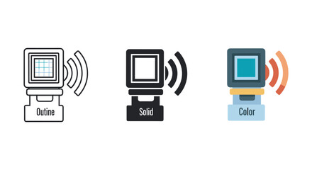 Wireless computer monitor icons in various styles