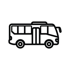 Simple black and white bus icon